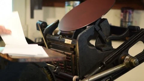 Antique printing press Stock Footage 78556889