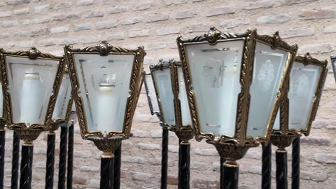 Antique Processional Lanterns for Holy Week, Traditional Spanish Religious Art Stock Footage 331720738