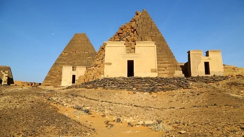 The antique pyramids of the black pharaohs Stock Footage 101062309