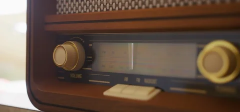Antique Radio In Sunlight On Table Stock Footage 113082818