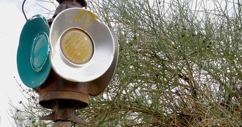 Antique Railroad lamp Stock Footage 101128758