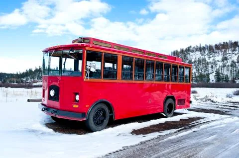 Antique red bus Stock Photos
