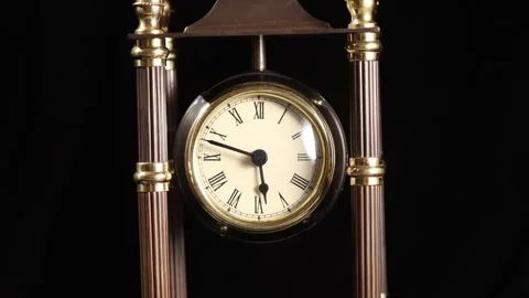 Antique Replica Desk Clock with Columns Bombay Co. 02 Video stock 295663338