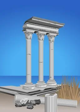 Antique ruins Stock Illustration