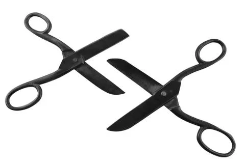Antique rusty scissors isolated on white Stock Photos