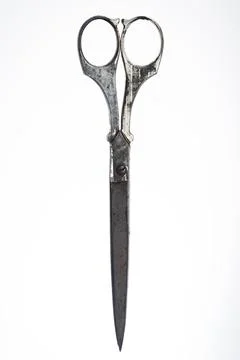 Antique scissors on white background Stock Photos