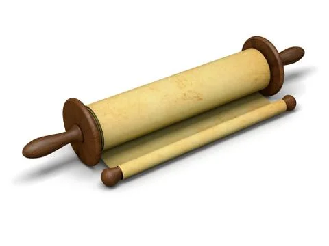 Antique scroll of parchment manuscript Stock Illustration