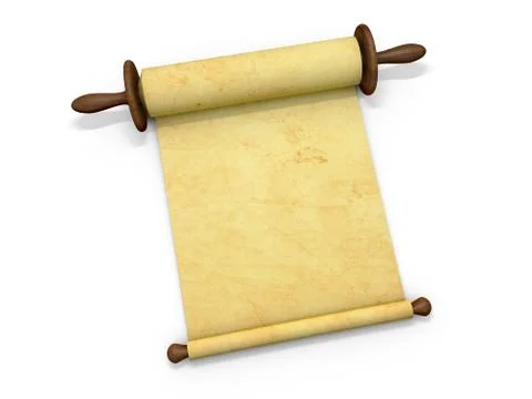 Antique scroll of parchment manuscript Stock Illustration