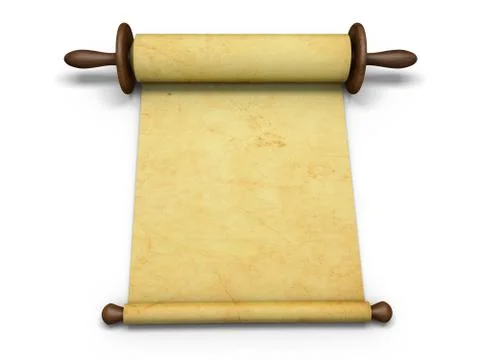 Antique scroll of parchment manuscript Stock Illustration