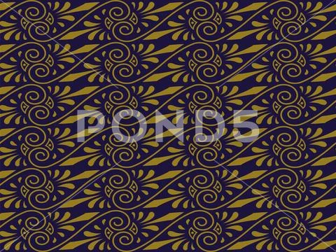 Antique seamless background aboriginal spiral cross vine flower Stock Illustration