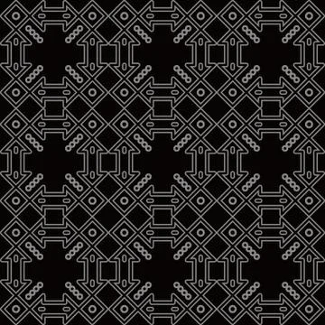 Antique seamless background Check Square Cross Frame Dot Line Stock Illustration