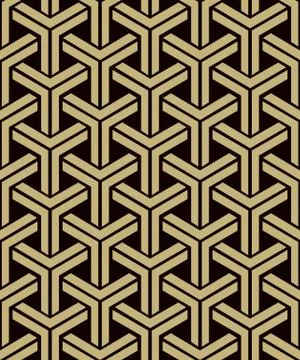 Antique seamless background image of 3D cube triangle geometry corss frame Stock Illustration