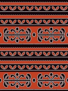 Antique seamless background image of primitive repeat round curve outline Stock Illustration