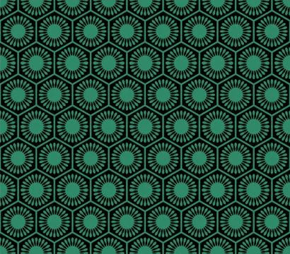 Antique seamless background polygon round flower geometry cell frame Stock Illustration