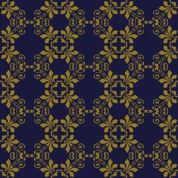 Antique seamless background Spiral Curve Vortex Cross Leaf Flower Stock Illustration