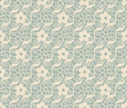 Antique seamless background spiral vortex cross vine leaf flower Illustrazione stock
