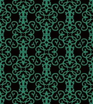 Antique seamless background Spiral Vortex Curve Cross Frame Vine Stock Illustration