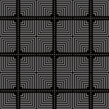 Antique seamless background Square Check Cross Round Dot Line Illustrazione stock