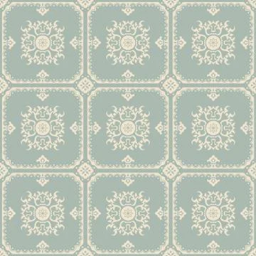 Antique seamless background square frame spiral flower Stock Illustration