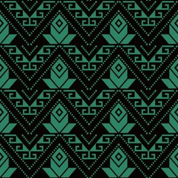 Antique seamless background Triangle Aboriginal Cross Dot Line Flower Stock Illustration