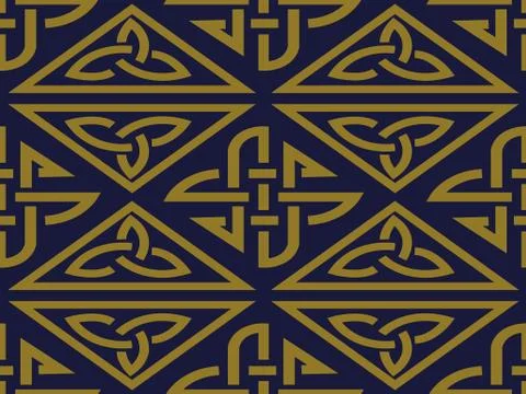 Antique seamless background Triangle Check Cross Frame Chain Stock Illustration