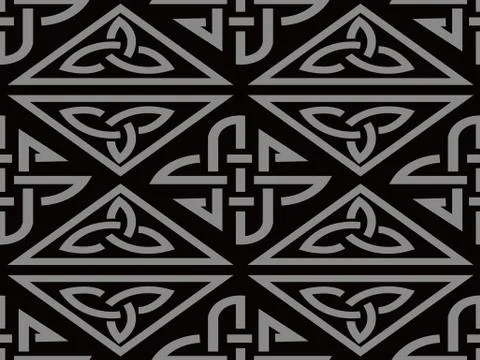 Antique seamless background Triangle Check Cross Frame Chain Illustrazione stock