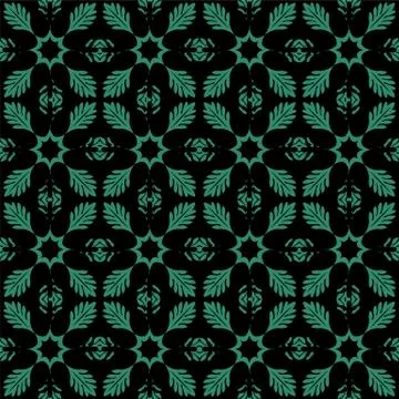 Antique seamless green background leaf cross kaleidoscope Illustrazione stock