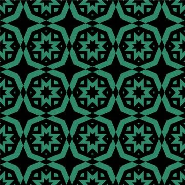 Antique seamless green background polygon geometry flower Stock Illustration