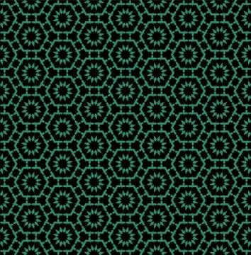 Antique seamless green background polygon flower lace Stock Illustration