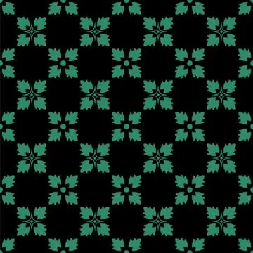 Antique seamless green background square cross flower Stock Illustration