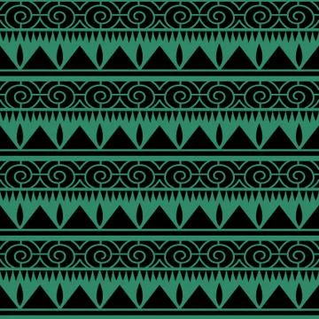 Antique seamless green background triangle sawtooth spiral round line Illustrazione stock