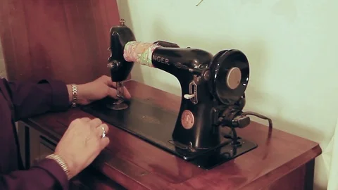 Antique Sewing Machine Stock Footage 89784863