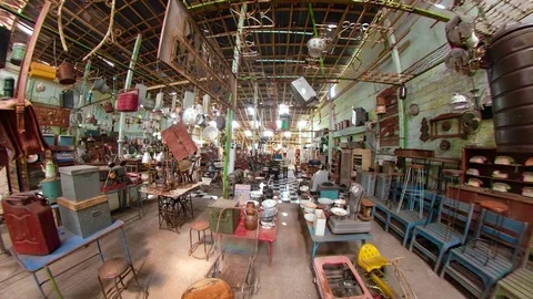 Antique shop in Indonesia. Stock Footage 101634062