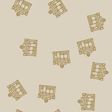 Antique shop line seamless pattern Ilustración de archivo