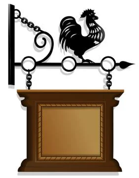 Antique signboard Stock Illustration