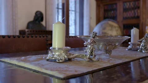Antique silver decorated table Stock Footage 170373297