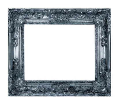 Antique silver frame Stock Photos