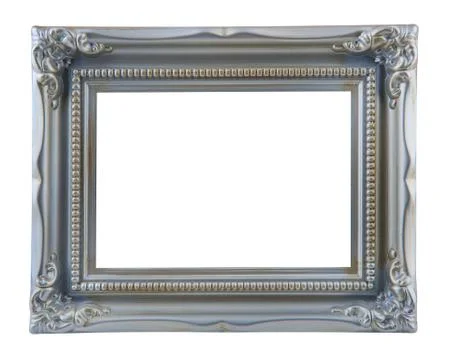 Antique silver frame Stock Photos