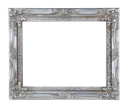 Antique silver frame Stock Photos