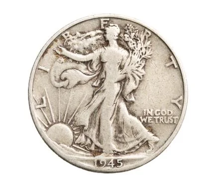 Antique silver half-dollar Stock Photos