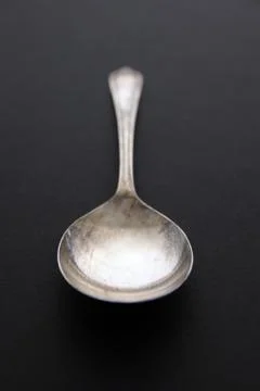 Antique silver spoon Stock Photos