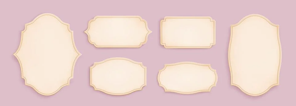 Antique simple frames with ornate border details Stock Illustration