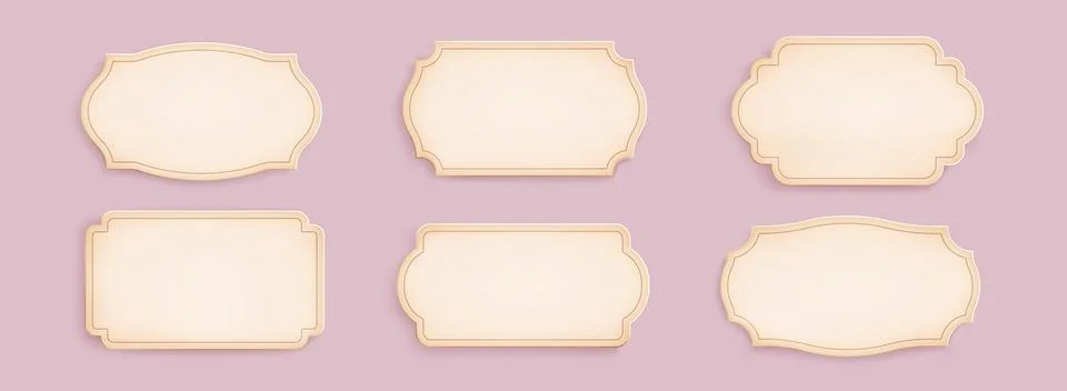 Antique simple frames with ornate border details Stock Illustration