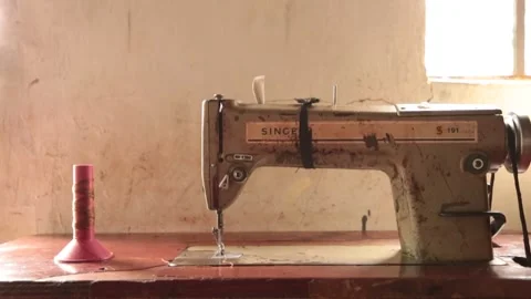 Antique Singer Sewing Machine Stock Footage 225566381