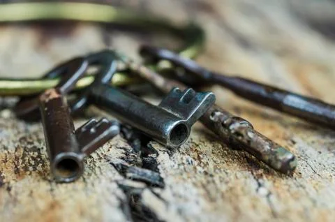 Antique skeleton keys Stock Photos