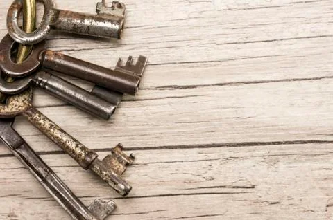 Antique skeleton keys Stock Photos