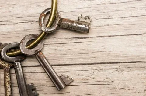 Antique skeleton keys Stock Photos