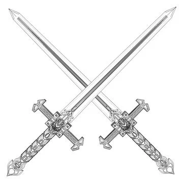 Antique Skull Sword Vector. Gothic Sword With Skull On The Hilt. Stock-Illustration