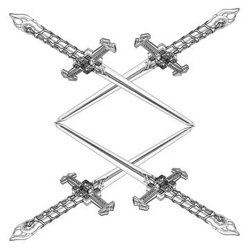 Antique Skull Sword Vector. Gothic Sword With Skull On The Hilt. Stock-Illustration