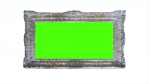 Antique slightly decrepit picture frame green screen copy space. Stock Footage 231682596